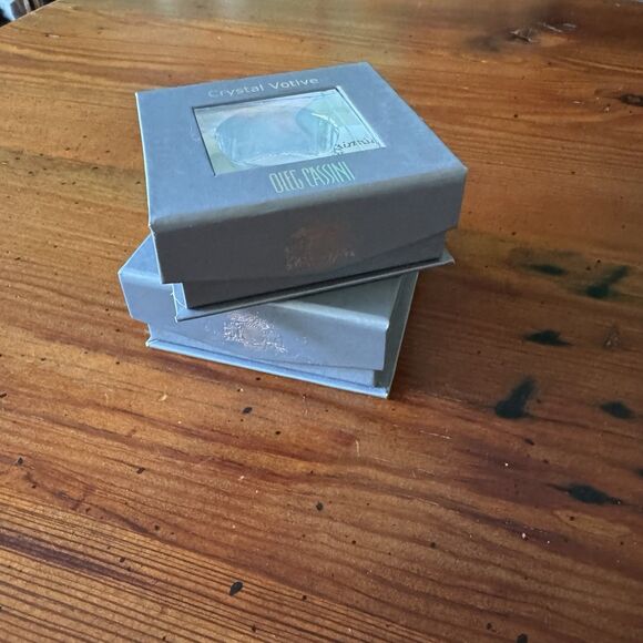 Oleg Cassini Crystal Votive Sedoma Candle Holder Signed Boxed Set Of 2 Units New - Picture 14 of 16